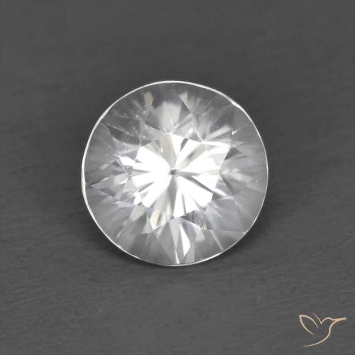 1.26ct Natural White Zircon, Round, VVS-VS
