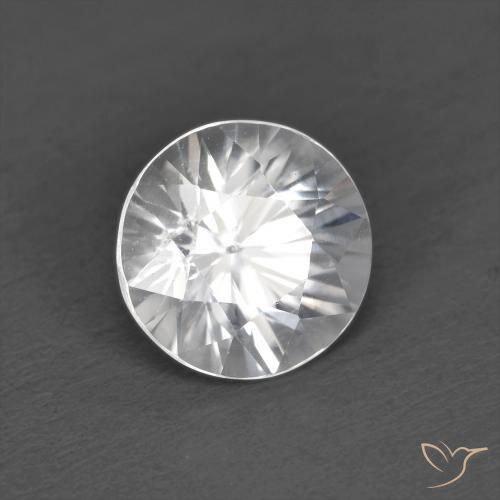 1.26 ct White Zircon Stone, Natural Zircon in Diamond-Cut Shape for Sale