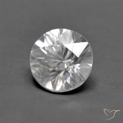 1.26 ct White Zircon Stone, Natural Zircon in Diamond-Cut Shape for Sale