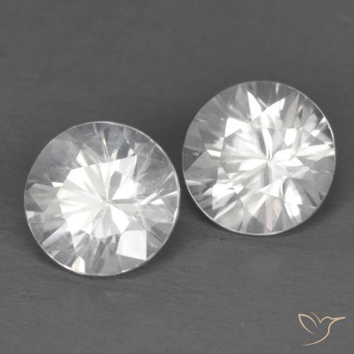 2.56 ctw White Zircon Stones, Natural Zircon in Diamond-Cut Shape for Sale