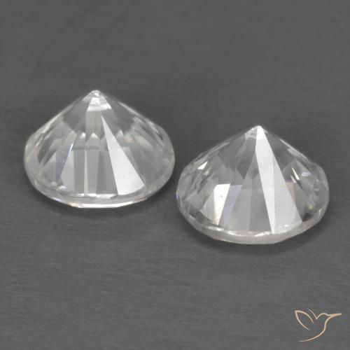 Zircon Gemstones in 6 mm (calibrated) Size for Sale, Zircon Stones in White Color