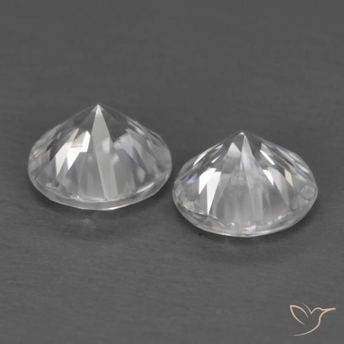 Zircon Gemstones in 6 mm (calibrated) Size for Sale, Zircon Stones in White Color