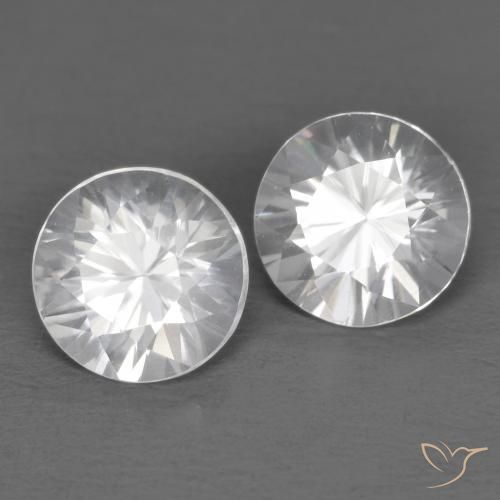 2.49 ctw White Zircon Stones, Natural Zircon in Diamond-Cut Shape for Sale