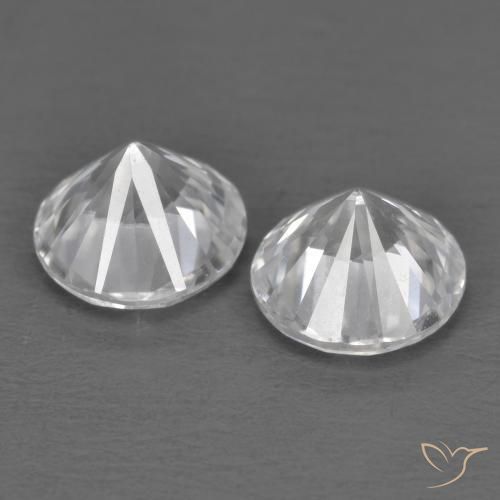 Zircon Gemstones in 6 mm (calibrated) Size for Sale, Zircon Stones in White Color