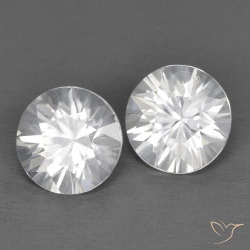 2.40ctw Natural White Zircon, Round, VVS-VS