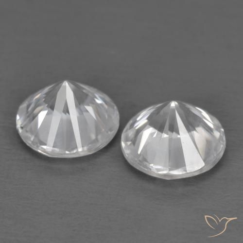 Zircon Gemstones in 6 mm (calibrated) Size for Sale, Zircon Stones in White Color