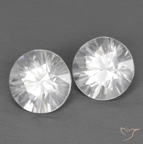 2.51 ctw White Zircon Stones, Natural Zircon in Diamond-Cut Shape for Sale