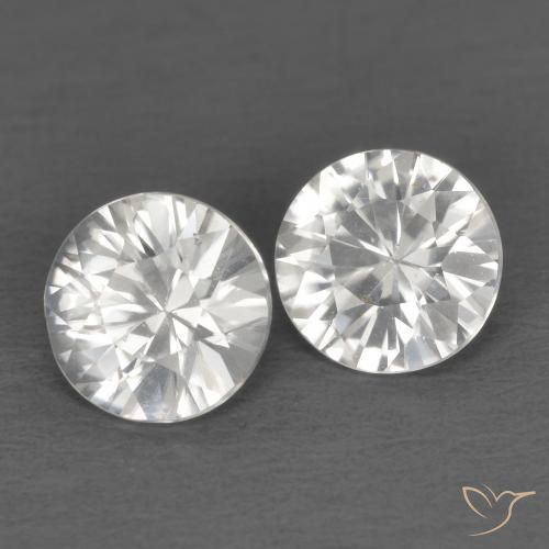 1.35 ctw White Zircon Stones, Natural Zircon in Diamond-Cut Shape for Sale