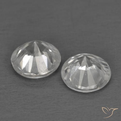 Zircon Gemstones in 5 mm (calibrated) Size for Sale, Zircon Stones in White Color