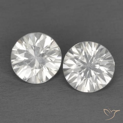 1.34 ct White Zircon, 5 mm Diamond Cut From Cambodia, Photo A