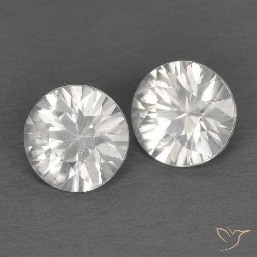 1.34 ctw White Zircon Stones, Natural Zircon in Diamond-Cut Shape for Sale