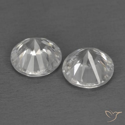 Zircon Gemstones in 5 mm (calibrated) Size for Sale, Zircon Stones in White Color
