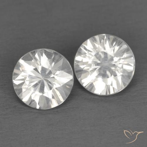 1,45 ct weißer Zirkon, 5 mm Diamantschliff aus Kambodscha, Photo A