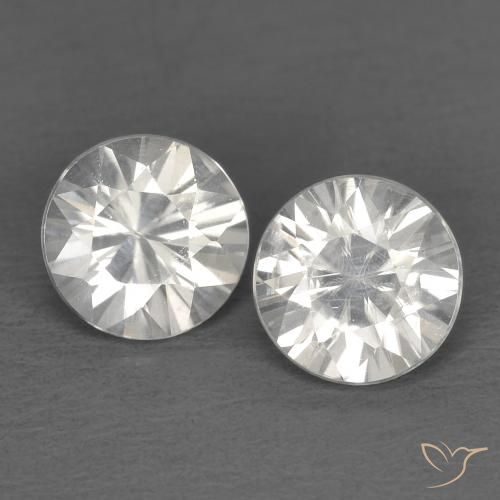 1.45 ctw White Zircon Stones, Natural Zircon in Diamond-Cut Shape for Sale