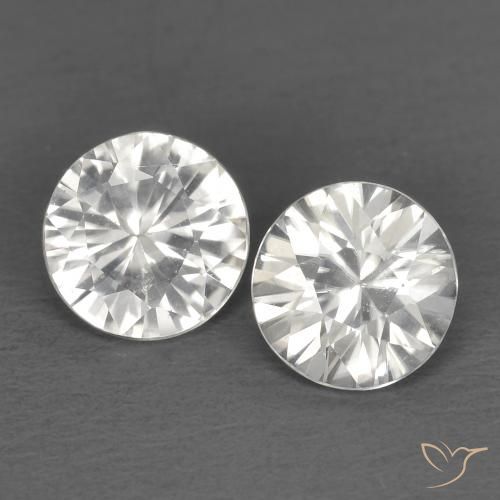 1.29 ct White Zircon, 5 mm Diamond Cut From Cambodia, Photo A
