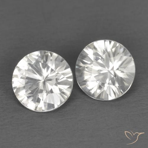 1.29 ctw White Zircon Stones, Natural Zircon in Diamond-Cut Shape for Sale