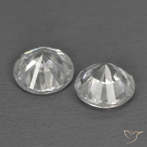 Zircon Gemstones in 5 mm (calibrated) Size for Sale, Zircon Stones in White Color