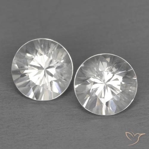 1.45 ctw White Zircon Stones, Natural Zircon in Diamond-Cut Shape for Sale