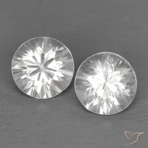 1.5 ct White Zircon, 5 mm Diamond Cut From Cambodia, Photo A