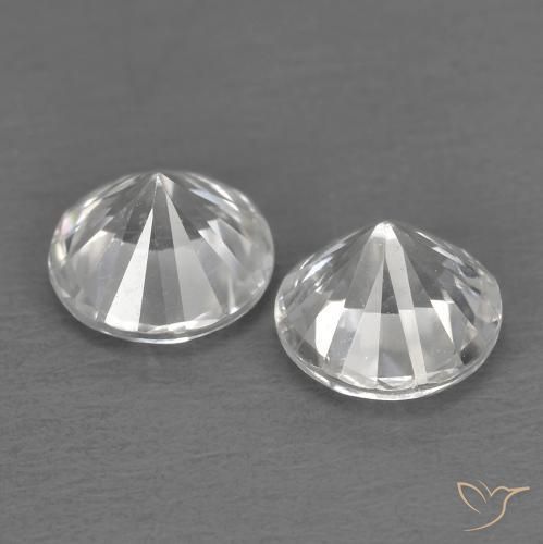 Zircon Gemstones in 5 mm (calibrated) Size for Sale, Zircon Stones in White Color