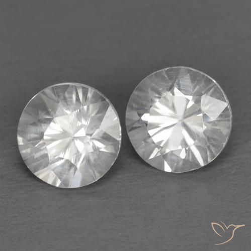 1.49 ct White Zircon, 5.1 mm Diamond Cut From Cambodia, Photo A