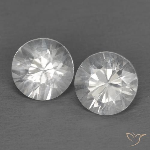 1.49 ctw White Zircon Stones, Natural Zircon in Diamond-Cut Shape for Sale