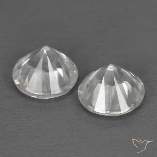 Zircon Gemstones in 5 mm (calibrated) Size for Sale, Zircon Stones in White Color