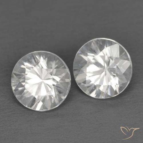 1.54 ctw White Zircon Stones, Natural Zircon in Diamond-Cut Shape for Sale