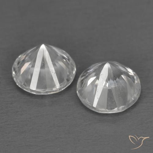 Zircon Gemstones in 5 mm (calibrated) Size for Sale, Zircon Stones in White Color