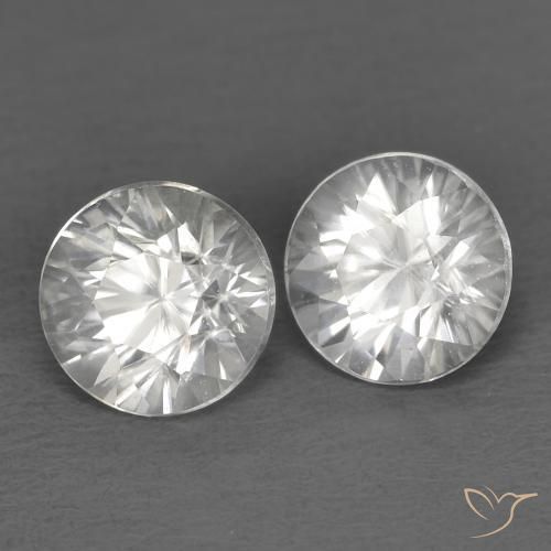 1.66 ctw White Zircon Stones, Natural Zircon in Diamond-Cut Shape for Sale