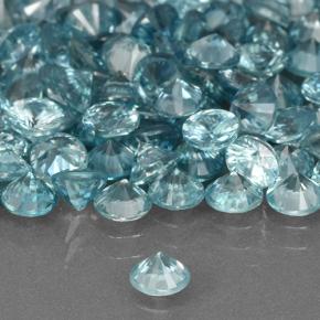 Zircon Gemstone in 4 mm (calibrated) Size for Sale, Zircon Stone in Light Sky Blue Color