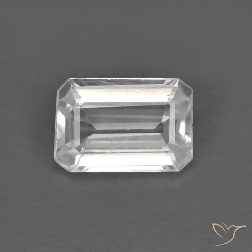1.34 ct White Zircon Stone, Natural Zircon in Octagon Step Cut Shape for Sale