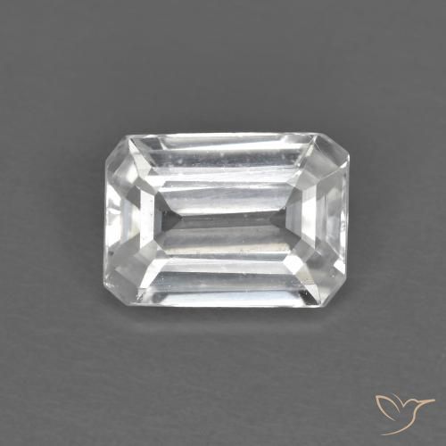 1.43ct Natural White Zircon, Emerald Cut, VVS-VS