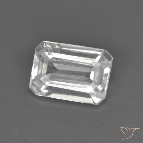1.43 ct White Zircon Stone, Natural Zircon in Octagon Step Cut Shape for Sale