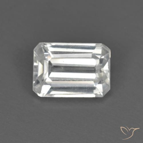 1,55 ct weißer Zirkon, 7,1 x 5 mm Achteckschliff aus Myanmar, Photo A