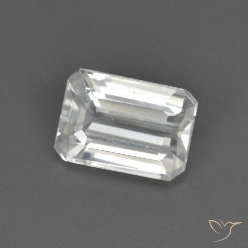 1.55 ct White Zircon Stone, Natural Zircon in Octagon Step Cut Shape for Sale