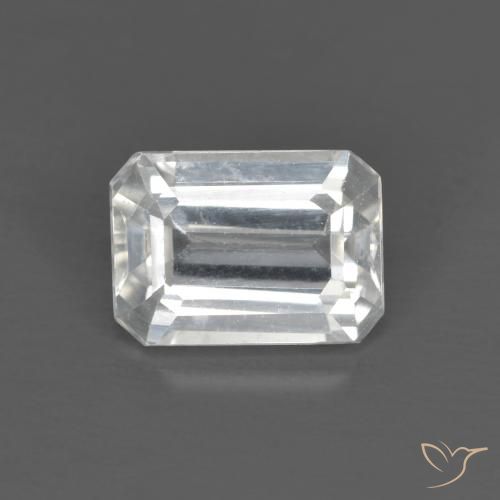1.58ct Natural White Zircon, Emerald Cut, VVS