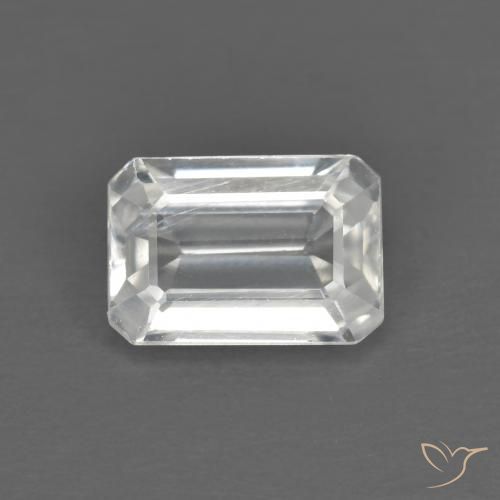 1.45ct Natural White Zircon, Emerald Cut, VVS-VS