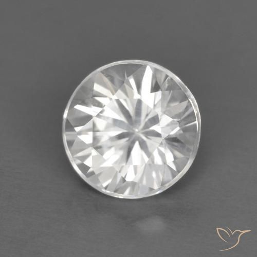 1.24 ct White Zircon Stone, Natural Zircon in Diamond-Cut Shape for Sale