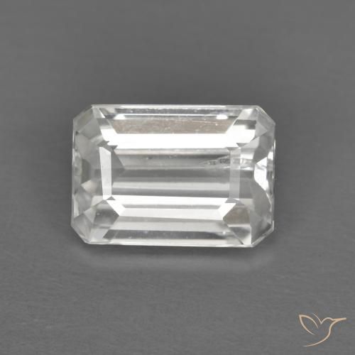 1.55 ct White Zircon Stone, Natural Zircon in Octagon Step Cut Shape for Sale