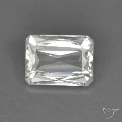 1.50 ct White Zircon Stone, Natural Zircon in Octagon / Scissor Cut Shape for Sale
