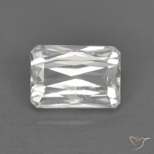1.75ct Natural White Zircon, Emerald Cut, VVS-VS
