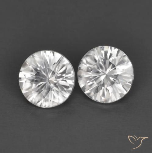1.34 ctw White Zircon Stones, Natural Zircon in Diamond-Cut Shape for Sale