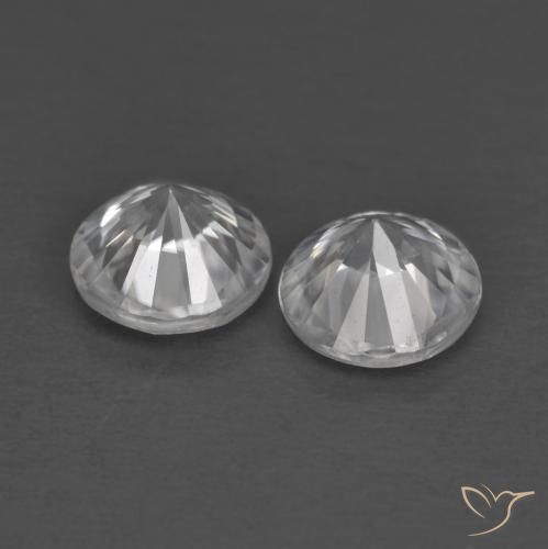Zircon Gemstones in 5 mm (calibrated) Size for Sale, Zircon Stones in White Color