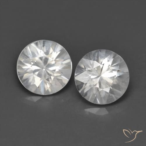 1.39 ct White Zircon, 5 mm Diamond Cut From Myanmar, Photo A