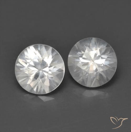 1.39 ctw White Zircon Stones, Natural Zircon in Diamond-Cut Shape for Sale