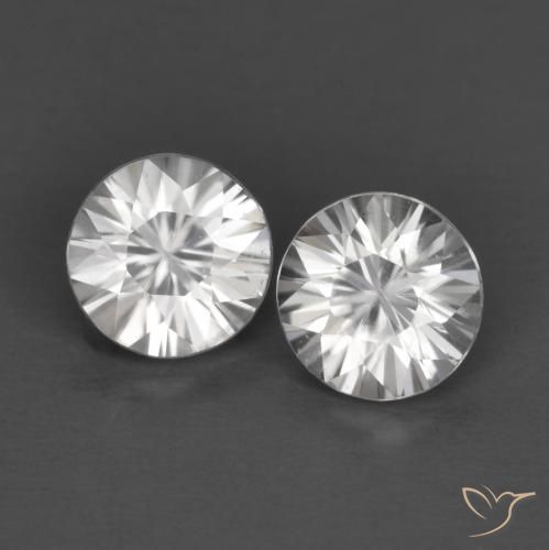 1.46 ctw White Zircon Stones, Natural Zircon in Diamond-Cut Shape for Sale