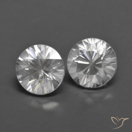 1.54ctw Natural White Zircon, Round, VVS-VS