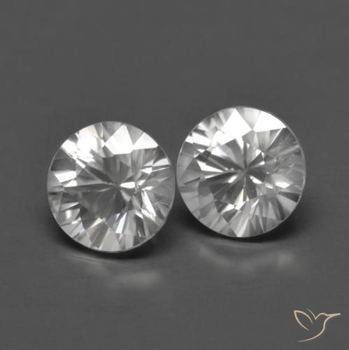 1.50ctw Natural White Zircon, Round, VVS-VS