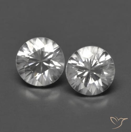 1.50 ctw White Zircon Stones, Natural Zircon in Diamond-Cut Shape for Sale